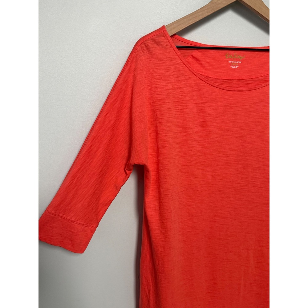 Lilly Pulitzer Coral Orange Pima Cotton 3/4 Sleeve T-Shirt Dress Size Medium - Picture 4 of 11